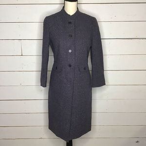 New Anne Klein Hepburn Jacket Basketweave Gray Blk